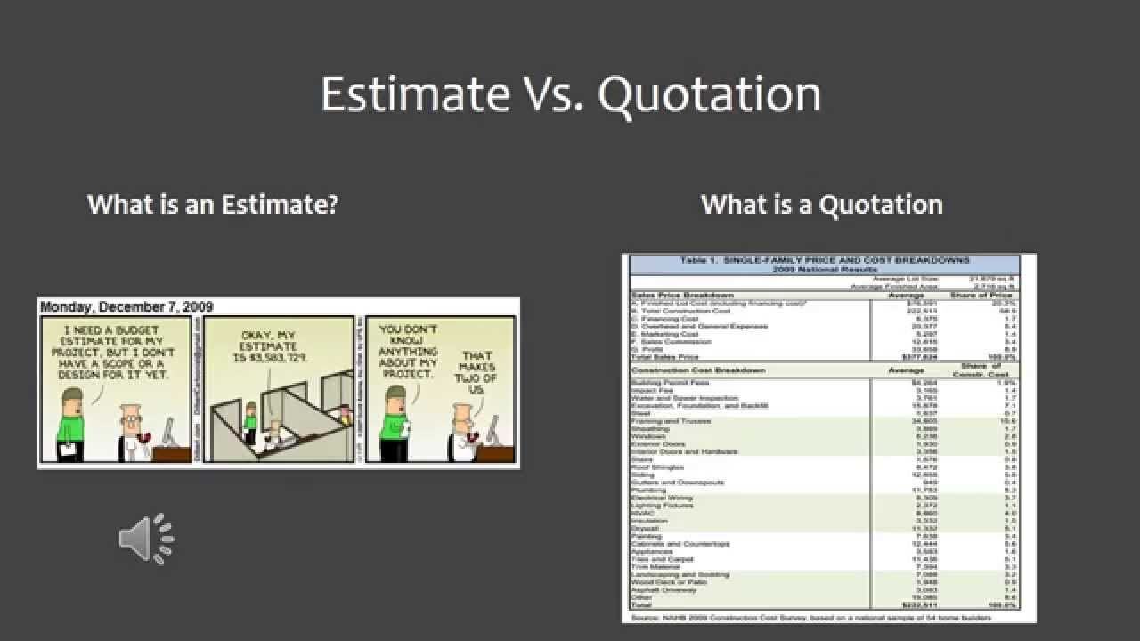 What’s the difference? Estimate, Quote, Bid, Proposal